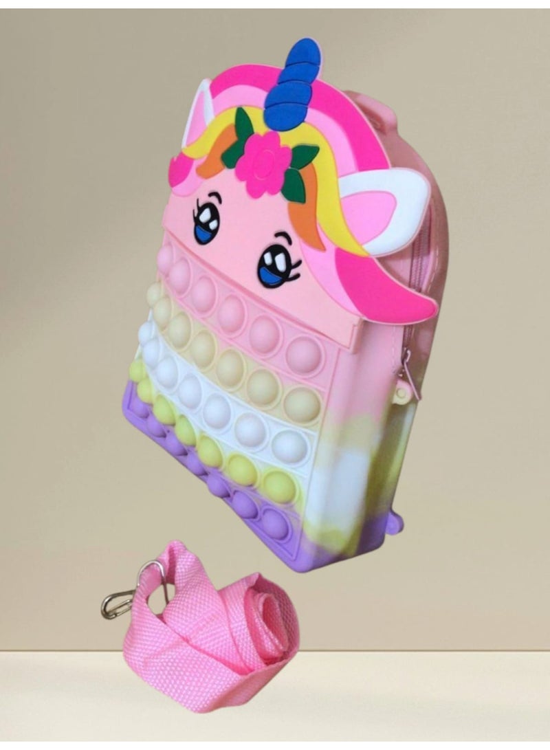Kids Silicone Pop-It Toy Bag – Sensory Bubble Design for Fun and Light Carrying – For Ages 3 to 5 Years  - Image 2