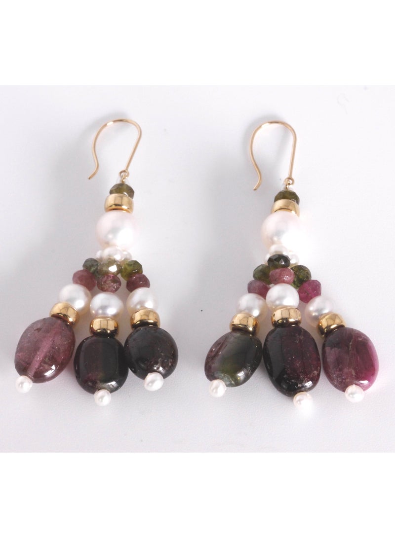 MIKURA Earrings, Freshwater Pearls, A Quality, White Color, 8.0-2.5MM, 18KY, SP  - Image 2