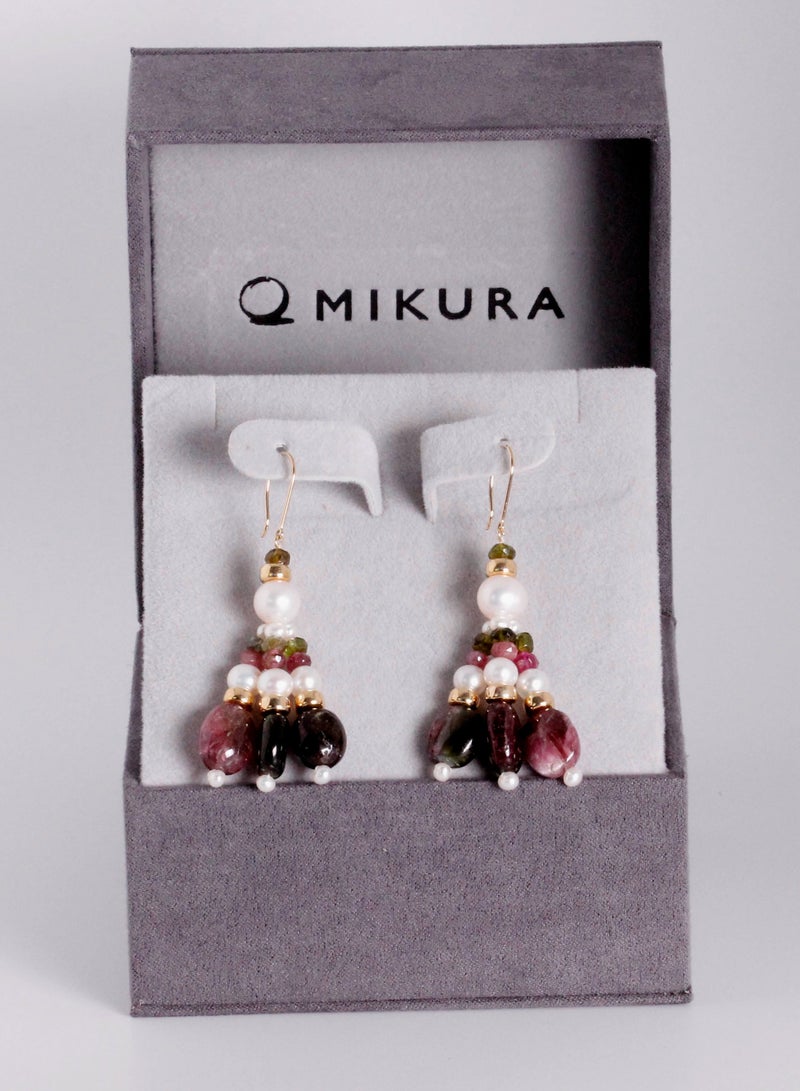 MIKURA Earrings, Freshwater Pearls, A Quality, White Color, 8.0-2.5MM, 18KY, SP  - Image 3