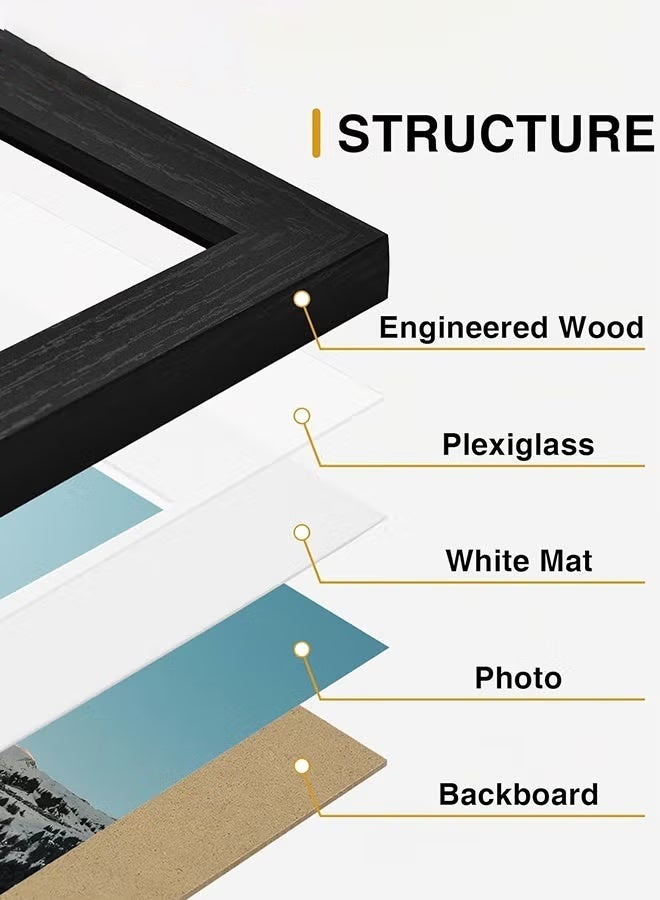 Poxvalzor Photo Frame Set,10Pcs Picture Frame Collage Wall Decor, Multi frame collage,Wedding photo frame,Gallery Wall Frame Set with Cardstock for Wall,Living Room,Dedroom,Multiple Sizes,2pcs 8x10inch,4pcs 5x7inch,4pcs 4x6inch, black - Image 3