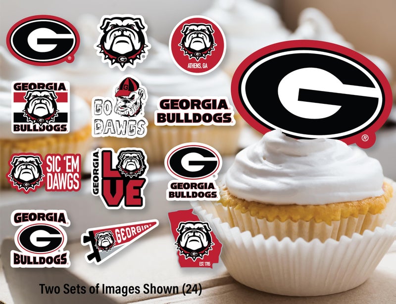 PartyKandy Georgia Bulldogs Cupcake Toppers (24 Pcs) University of Georgia Party Supplies for Football  Birthday Gift  Graduation Party Decorations (Georgia Bulldogs) - Image 4