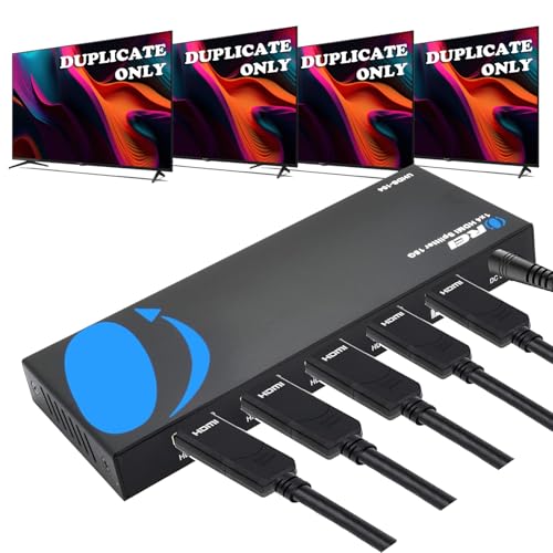 OREI UltraHD 4K @ 60 هرتز 1 X 4 مقسم HDMI 1 في 4 خارج 4 منافذ 4: 8-بت - HDMI 2.0، HDCP 2.0، 18 جيجابت في الثانية، EDID، تكرار / مرآة شاشات 4K - UHDS-104 - Image 1