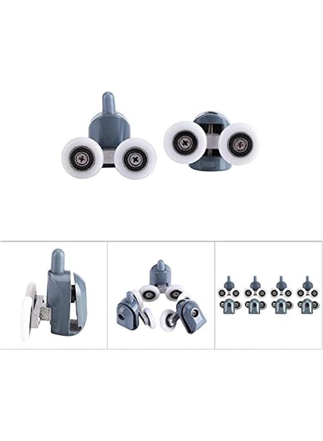 8PCS Roller Diameter 19mm for The Bathroom Pan Glass Sliding Door Pulleys,Shower Door Rollers,Runners,Wheels,Strong Load Bearing Capacity, Ultra Quiet(Double Wheel), Shower Door Rollers,8PCS Roll - Image 5