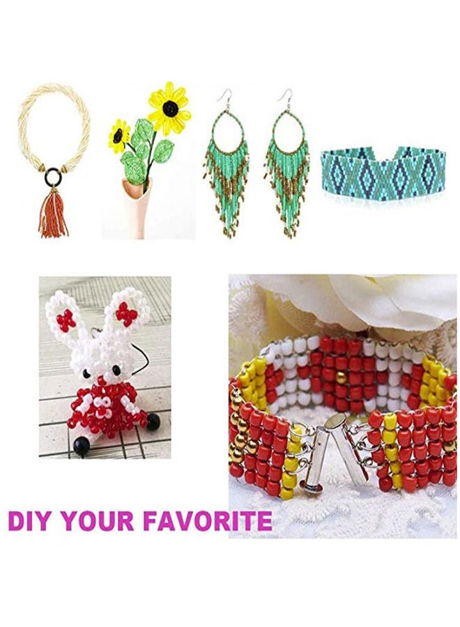 NIBEMINENT 11400-Piece Set Of 3Mm Diy Woven Letter Rice Beads With Accessories 19x13x2.1cm - Image 5