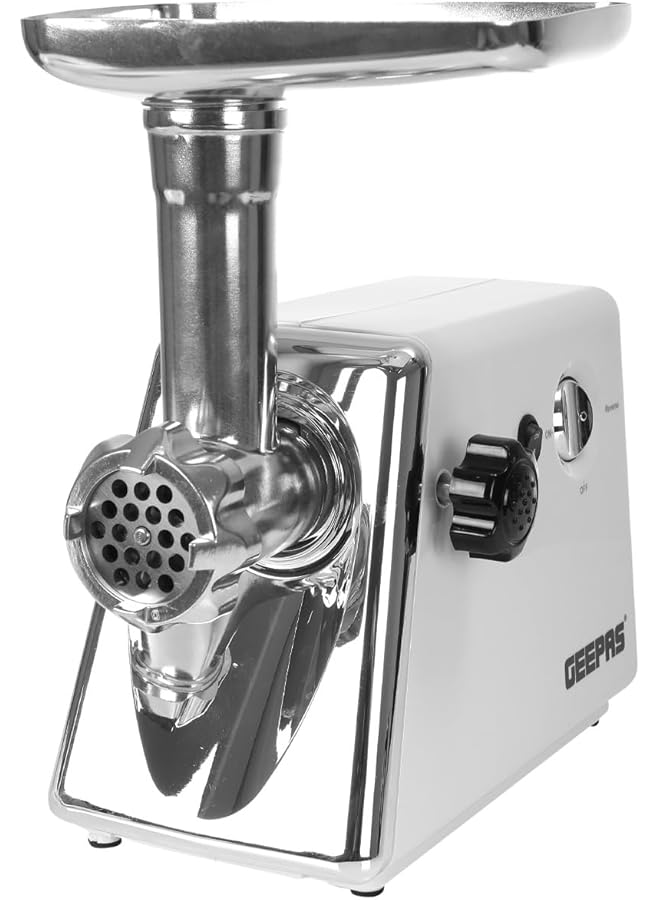 GEEPAS Meat Grinder Electric Aluminum Gearbox 800W Gmg746N Metal Cutting Plates Accessories Metal Gears Stainless Steel Blade 1Kg Capacity Reversefunction  - Image 1