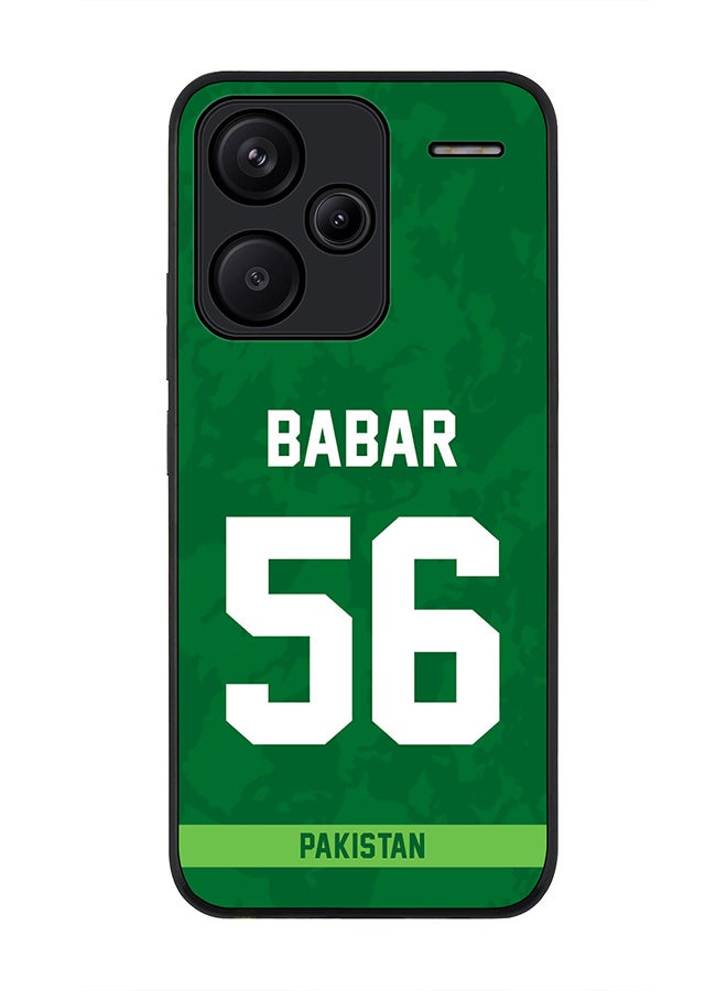 Stylizedd Rugged Black Edge Case for Xiaomi Redmi Note 13 Pro Plus, Slim fit Case Thin Cover -  Team Pakistan Babar Azam, Jersey No 56 - Image 1