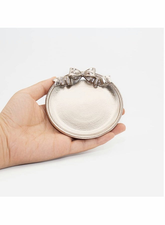 Vintage Decorative Tray, Storage Tray Plate Jewelry Tray Small Ornament Storage Tray Ring Chain Bracelet Earring Tray Cosmetic Jewelry Storage Box Retro Design Bow Resin Tray  - Image 3