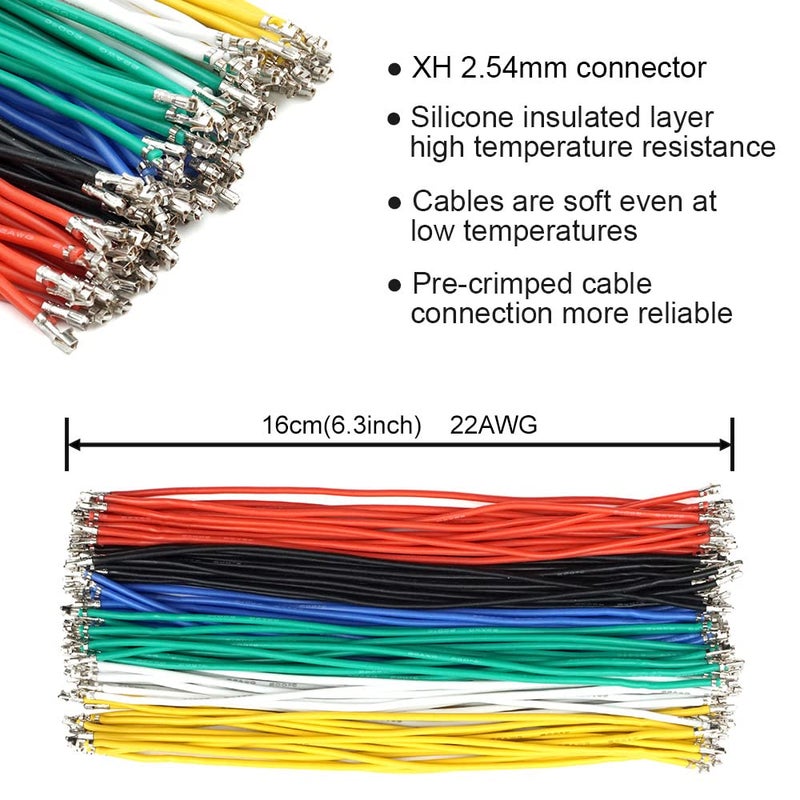 elechawk XH 2.54mm Connector Kit with pre-Crimped Cable Wire 2/3/4/5/6/7/8/9/10 Pin Housing JST Adapter Cable Compatible with JST-XH Connector - Image 4