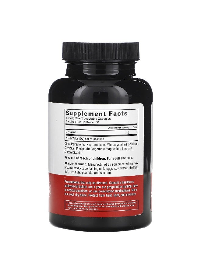 Force Factor, L-Tyrosine, 1,000 mg, 120 Vegetable Capsules (500 mg per Capsule) (Packaging may vary) - Image 2
