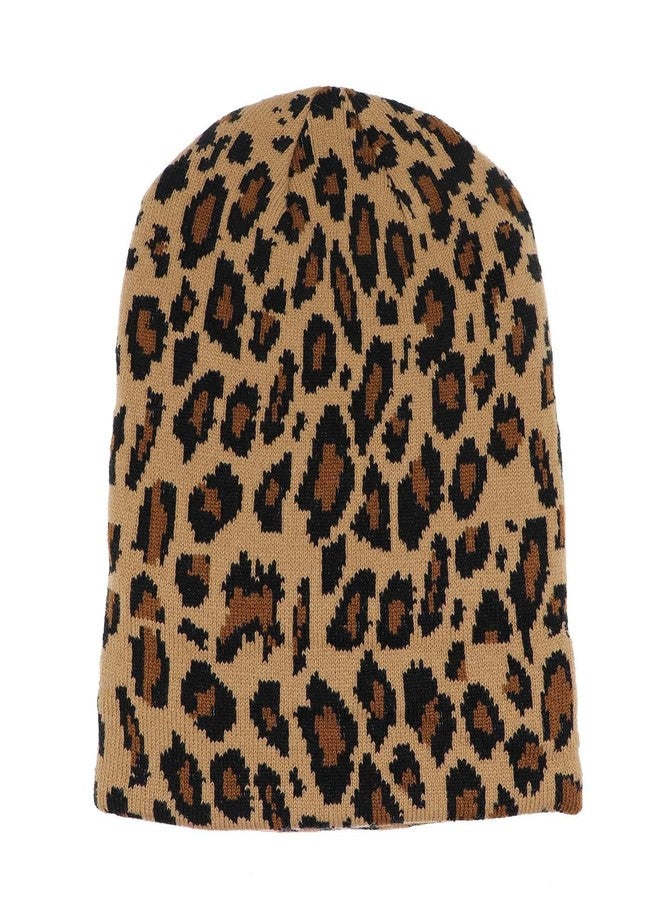 قبعة شتوية نيو فانسي للنساء والرجال، بنقشة جلد النمر، ذات طبقتين من الصوف السميك الناعم الدافئ، لون أصفر، مقاس واحد - Image 4