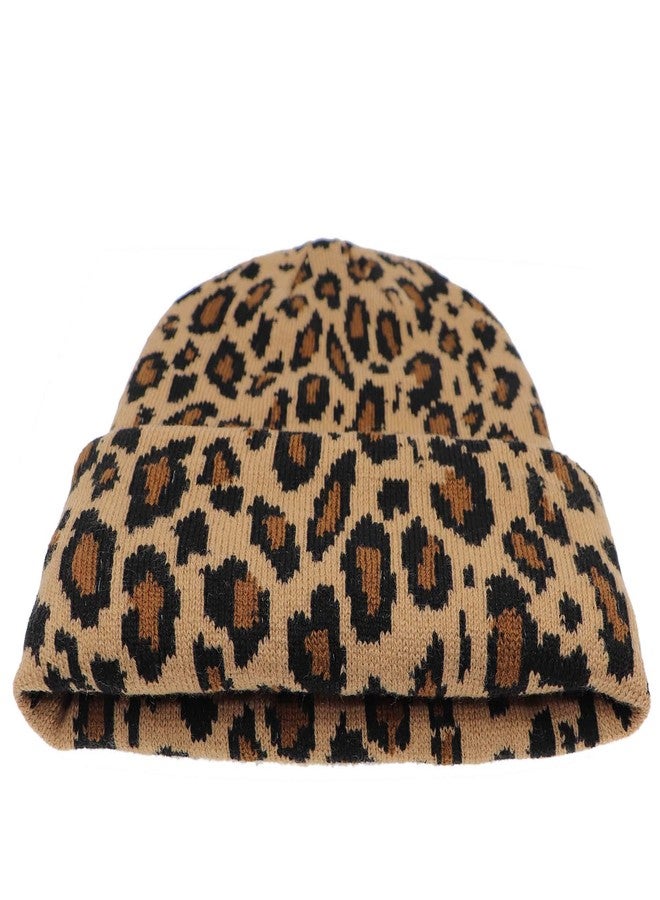 قبعة شتوية نيو فانسي للنساء والرجال، بنقشة جلد النمر، ذات طبقتين من الصوف السميك الناعم الدافئ، لون أصفر، مقاس واحد - Image 5
