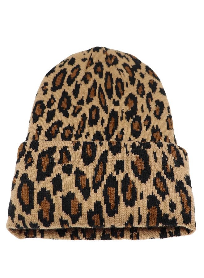 قبعة شتوية نيو فانسي للنساء والرجال، بنقشة جلد النمر، ذات طبقتين من الصوف السميك الناعم الدافئ، لون أصفر، مقاس واحد - Image 2