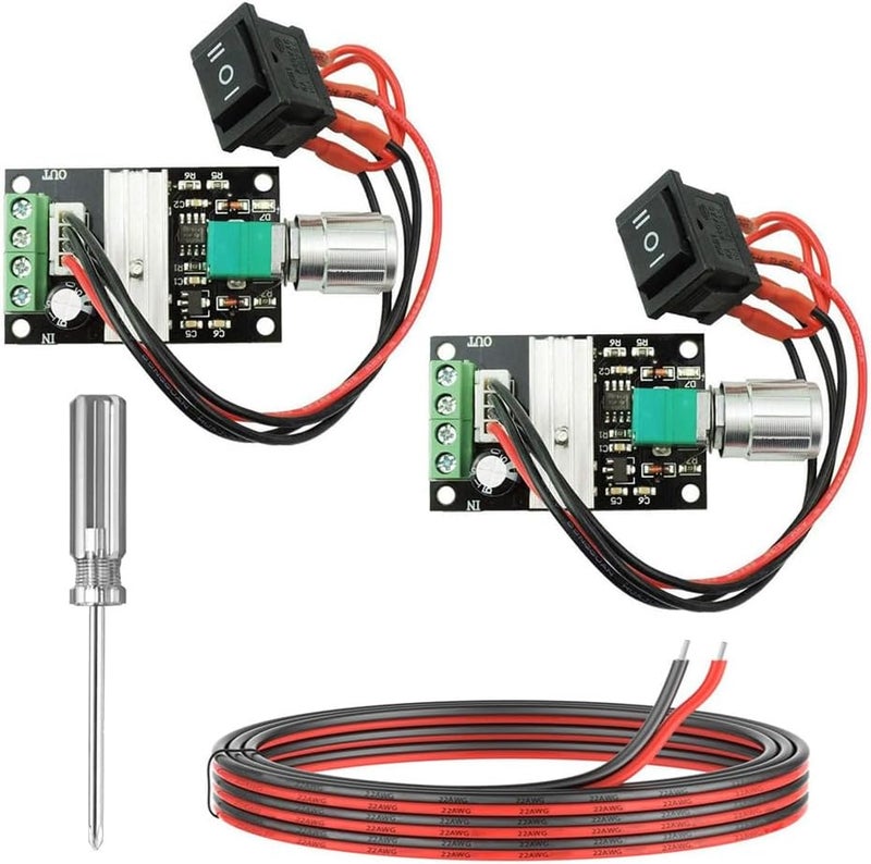 Gebildet 2 × وحدة تحكم سرعة محرك DC 6V-28V 3A 80W (PWM) محرك DC قابل للتعديل السرعة وقابل للعكس لمفتاح الرجوع للخلف - Image 1