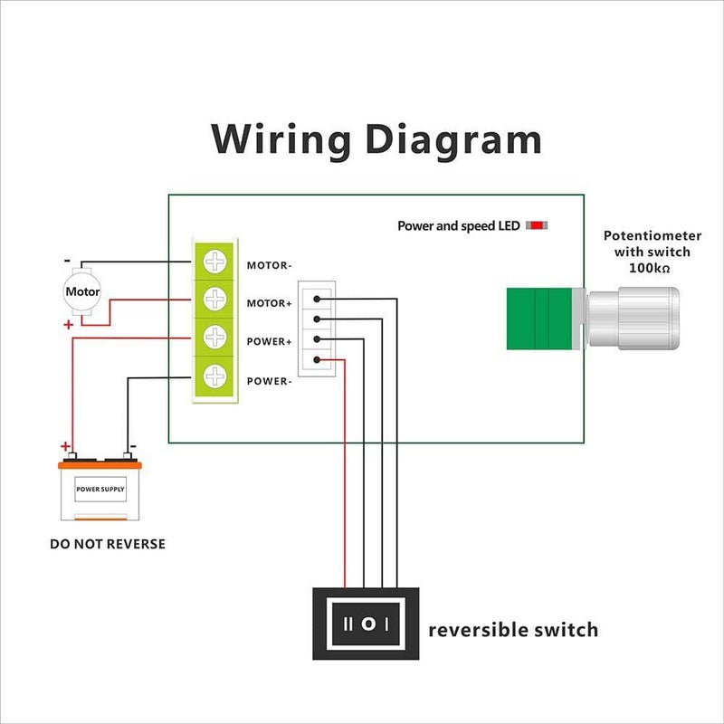 Gebildet 2 × وحدة تحكم سرعة محرك DC 6V-28V 3A 80W (PWM) محرك DC قابل للتعديل السرعة وقابل للعكس لمفتاح الرجوع للخلف - Image 2