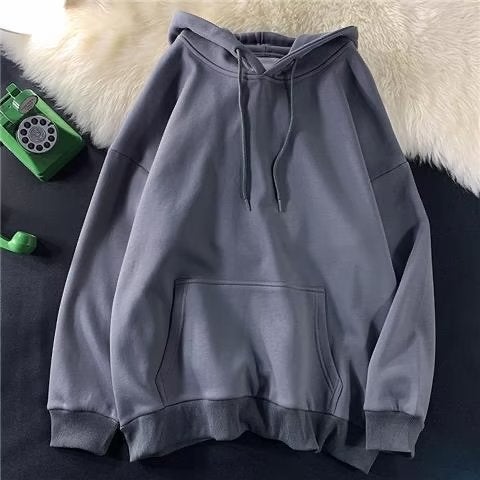 Mens Plush Hoodie Trendy Thickened Winter Coat Sweatshirt Yellow  - Image 3