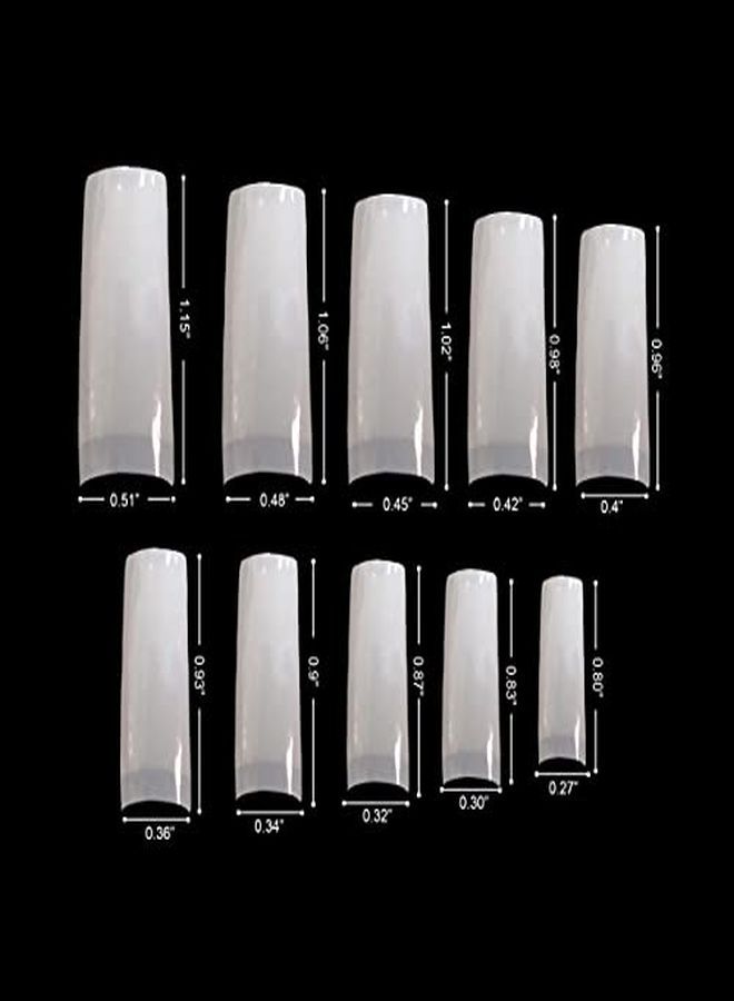 Vivace نصائح أظافر صناعية مزيفة طبيعية ملكية 500 بحجم 10 مع علبة بلاستيكية شفافة لصالون الأظافر متجر الأظافر - Image 5