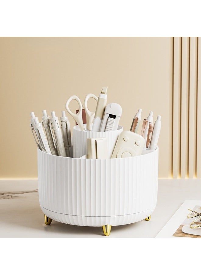 منظم مكتب دوّار بزاوية 360 درجة بخمس فتحات، منظم لتخزين الأدوات المكتبية واللوازم المكتبية، مناسب للمكتب، المدرسة والمنزل - Image 1