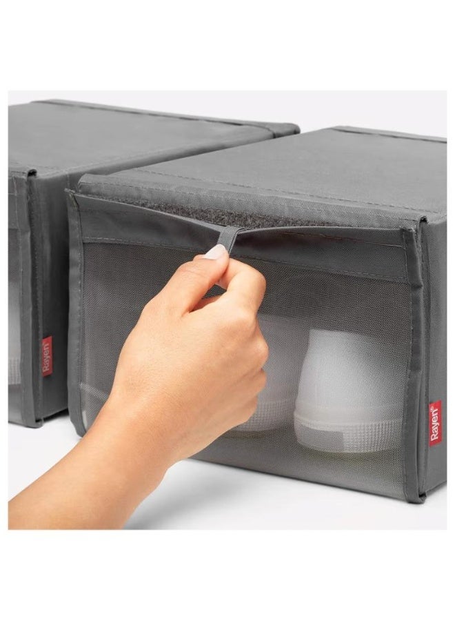 ريان مجموعة صناديق تخزين الأحذية القابلة للتكديس من راين – قابلة للطي، نافذة شفافة، موفرة للمساحة، 2 قطعة، صناعة إسبانية فاخرة - Image 3