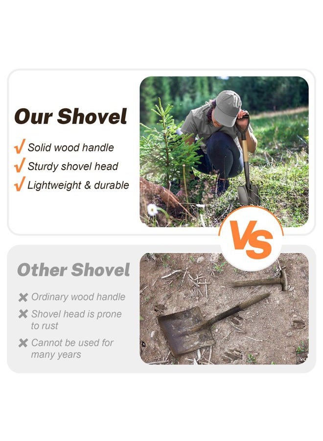 VNIMTI Shovel for Digging，Small Round Shovel with an Overall Length of 28 Inches，Kids Beach Shovel with D-Handel,Mini Garden Shovel,Car Snow Shovel - Image 5