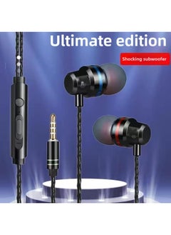 Generic In-ear Headphones For OPPO Huawei Xiaomi Vivo Apple Gaming Headphone Cord Earbuds Headset Wired Headphones-Colour:Upgraded Version (dream Black) Wire Control + Microphone + Tuning - (round Head) Noble Thousand Yuan Sound Quality - 1 Pack  - Image 1