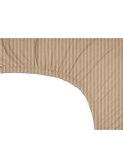 VAS COLLECTIONS VAS COLLECTIONS Premium Cotton Elastic Fitted Bedsheets with 2 Pillow Covers Double Bed with All Around Elastic 220 TC Supersoft Size 72x7810 inches Beige  - Image 2