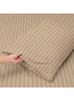 VAS COLLECTIONS VAS COLLECTIONS Premium Cotton Elastic Fitted Bedsheets with 2 Pillow Covers Double Bed with All Around Elastic 220 TC Supersoft Size 72x7810 inches Beige  - Image 4