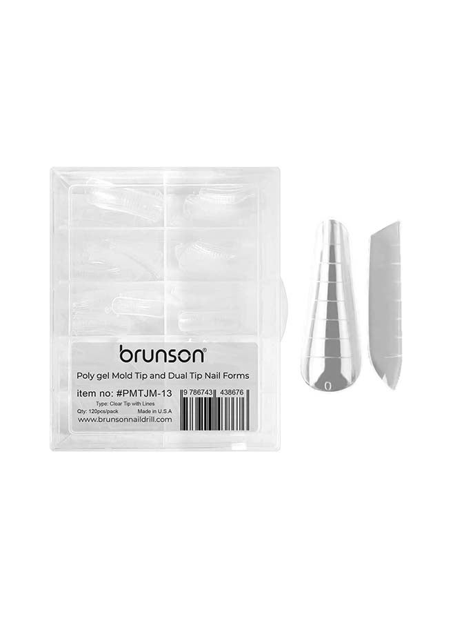 brunson Dual Nail Forms for Poly Extension Gel Pre-shaped False Tips with Scale 120pcs Manicure Tool for Nail Extensions Mold Nail Tips Acrylic Nails False Nails Manicure Tool - Image 1