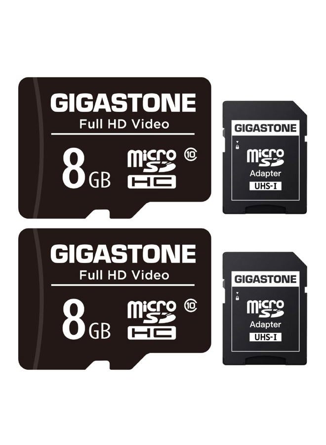 GIGASTONE 8GB 2-Pack Micro SD Card, Full HD Video, Surveillance Security Cam Action Camera Drone, 85MB/s Micro SDHC Class 10 - Image 1