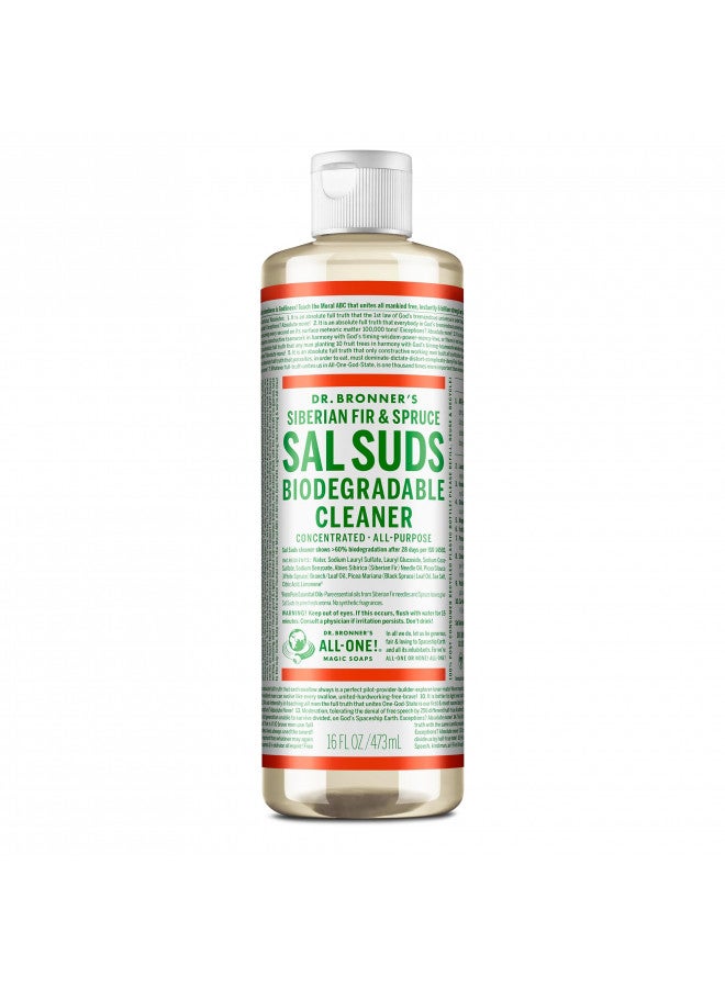 Dr. Bronner's - Sal Suds Biodegradable Cleaner (16 Ounce) - All-Purpose Cleaner, Pine Cleaner for Floors, Laundry and Dishes, Concentrated, Cuts Grease and Dirt, Powerful Cleaner, Gentle on Skin - Image 1