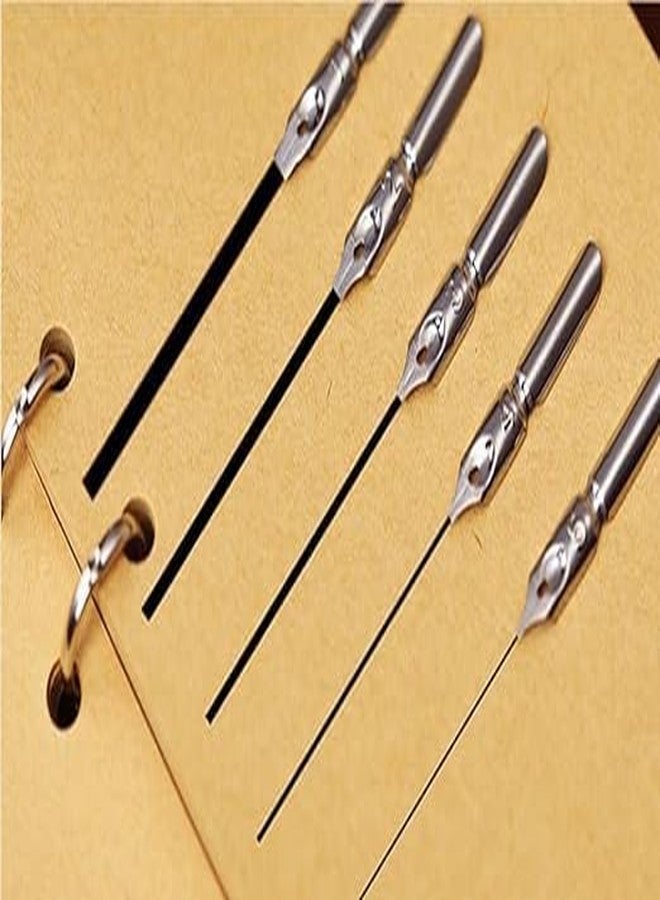 لو شي قلم لوشي ريترو ذو رأس ريشي، طقم أقلام ريشية مغموسة في الماء للكتابة والخط، طقم أقلام هدايا للعودة إلى المدرسة، 6 رؤوس أقلام بديلة، أجنحة ميكانيكية، زخرفة تروس (ألوان متنوعة) - Image 3