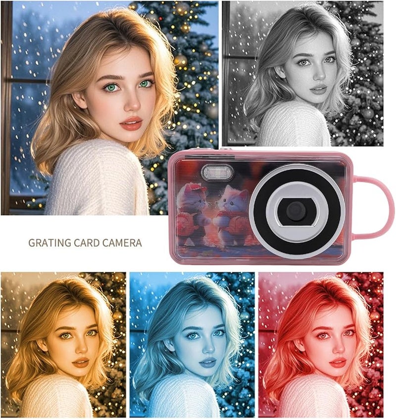 Vbestlife كاميرا رقمية بدقة 4K و48 ميجابكسل مع التركيز التلقائي وكاميرا فلوج بعدستين مزدوجة وتكبير 18X وكاميرا مدمجة نقطية للتصوير للمراهقين والمبتدئين باللون الوردي - Image 5