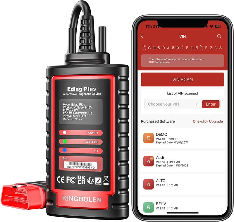 KINGBOLEN Ediag Plus Bluetooth Scanner All System Bidirectional Test OBD2 Diagnostic Scanner for iOS Android with CANFD Protocol Auto VIN 15 Rest 1 Year Without fee Update - Image 2