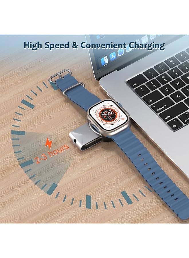 erorex Portable Magnetic Wireless Iwatch Charger For Usb C And Usb A Fast Charging Cable Travel Charger Compatible With Iwatch Series Ultra2 Ultra 10 9 8 7 6 Se 5 4 3 2 1  - Image 4