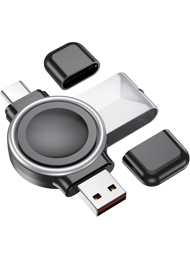 erorex Portable Magnetic Wireless Iwatch Charger For Usb C And Usb A Fast Charging Cable Travel Charger Compatible With Iwatch Series Ultra2 Ultra 10 9 8 7 6 Se 5 4 3 2 1  - Image 1