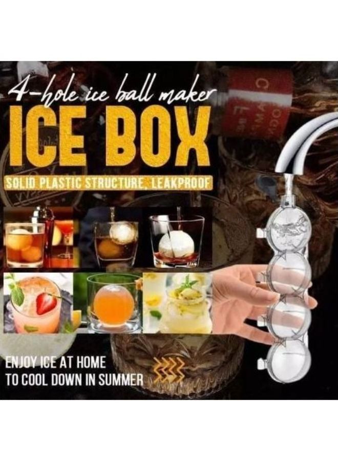 Large Diy Mould 4 hole Round Ice Ball Mold Ice Ball Maker for Cocktails - Image 2