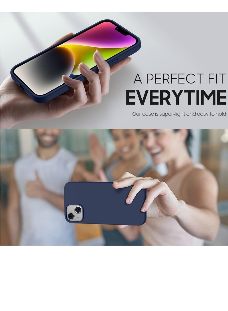 ELTRAZONE iPhone 14 Plus 5-in-1 Case – Navy Liquid Silicone with 2 Screen Protectors, 2 Camera Lens Protectors, Full Body Shockproof Drop Protection, 6.7 Inch - Image 4