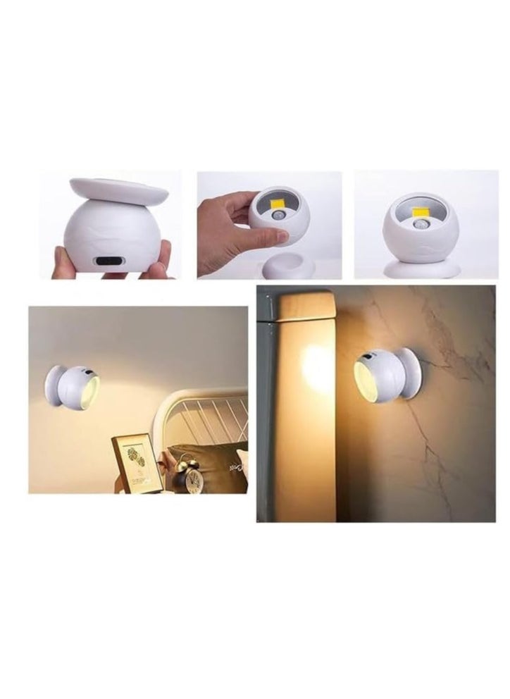 Generic - 360° Rotating Spherical LED Night Light with Motion Sensor, 120 lm, Magnetic Base, Indoor Lighting for Bedroom, Closet, Hallway, Stairs, Soft Warm Light - Image 1
