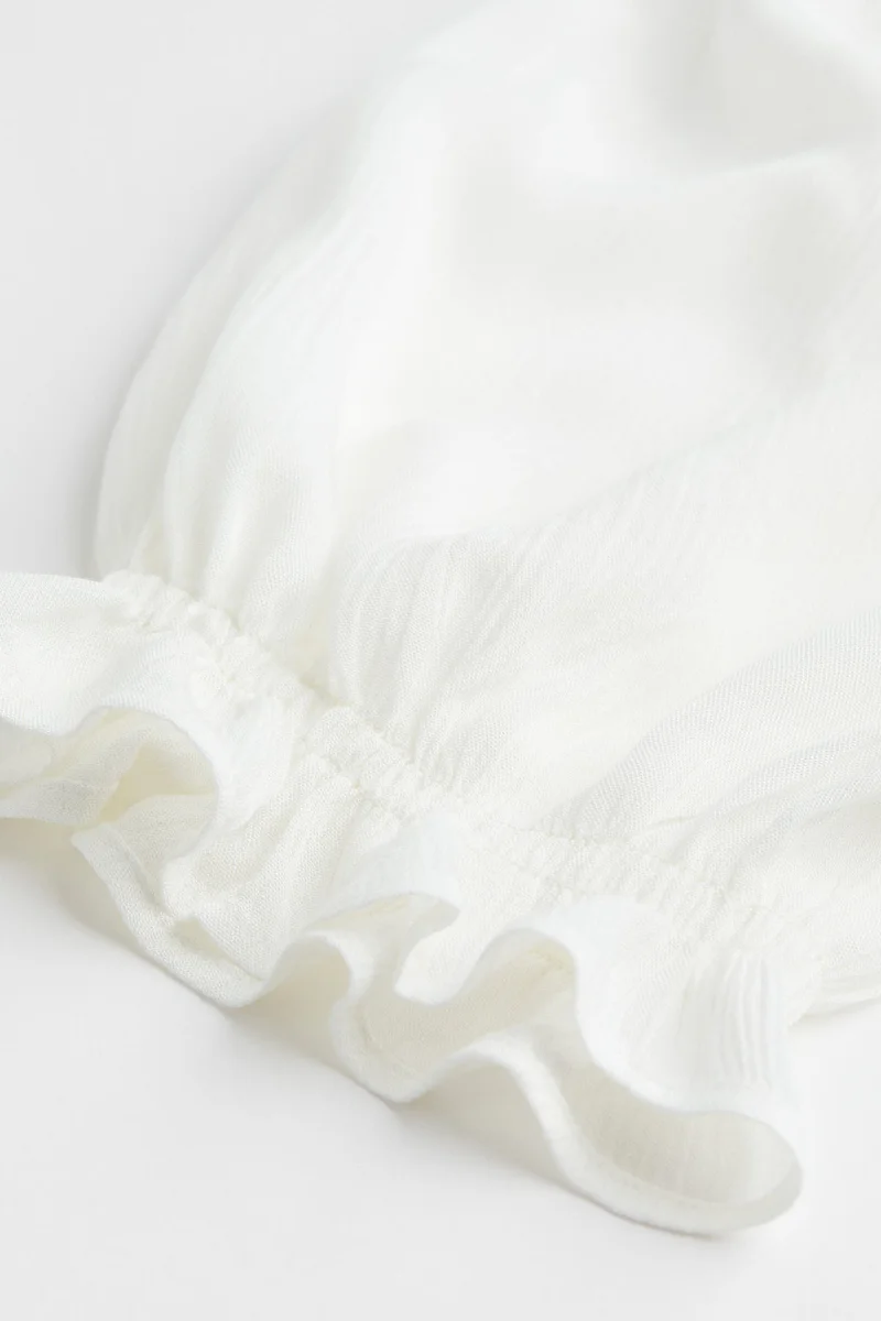 H&M Puff-sleeved crêpe blouse