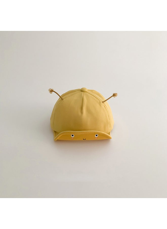 Generic - Little Red Book Recommend Baby Hat 2024 Cute Super Cute Ins Soft Brim Sun Protection Baby Cap Sun Visor Hat-Color:Yellow--Specifications:44-46CM (recommended Age 3 Months -16 Months) - Image 1
