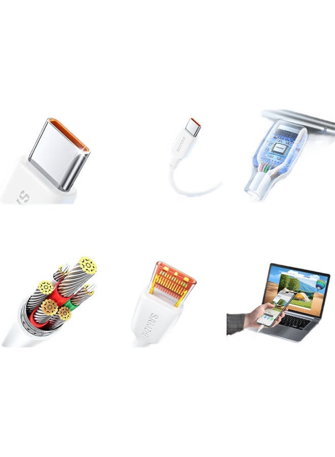 SAMZHE Shanze Type-C Data Cable, 100W Super Fast Charging Cable, 6A, For Huawei Pura70/Mate60/50, Honor 66W, Xiaomi, Vivo, Android Phones, Car Charger Cable, 1 Meter - Image 1