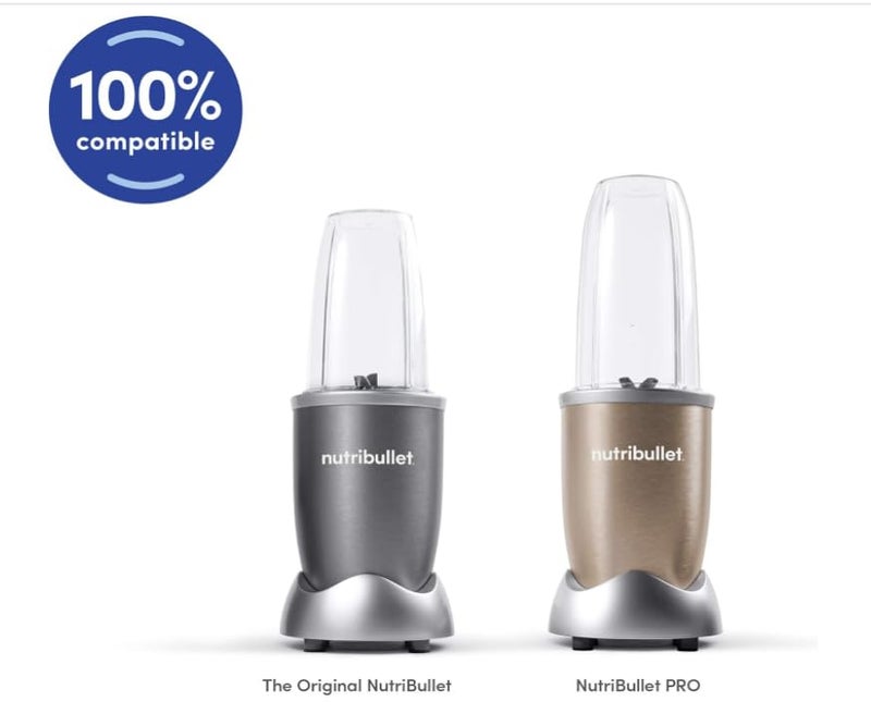 NutriBullet 18 Ounce Short Cup with Standard Lip Ring, Clear/Gray (NBM-U0269) - Image 3