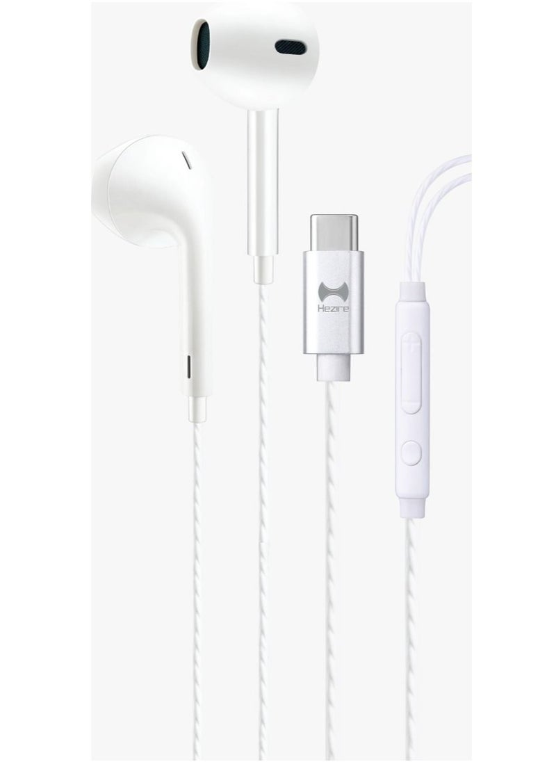 Hezire Hezire Wired Stereo Headset Type C White 