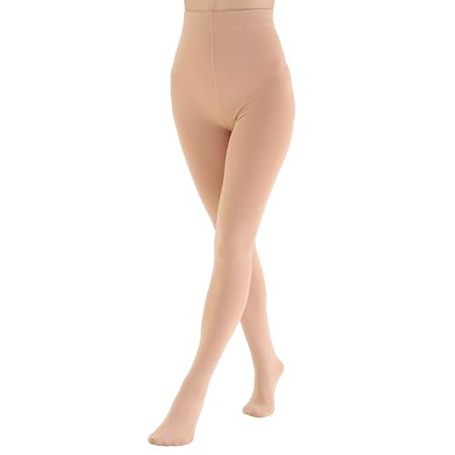 EVERSWE Women's Opaque Fleece Lined Tights, Thermal Tights (Nude,XL) - Image 1