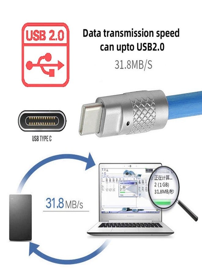 Chenyang كابل تشين يانغ USB C إلى C، USB 2.0 نوع C ذكر إلى نوع C ذكر فائق النعومة 120 واط شحن سريع نقل بيانات كابل تمديد مع مؤشر الشحن 1.0 م - Image 4