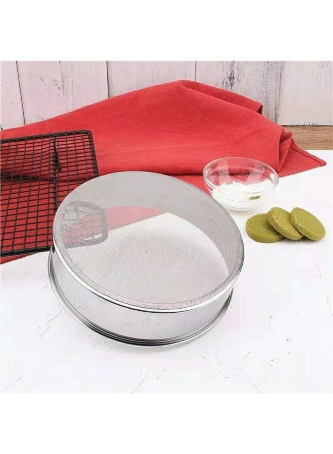 Stainless Steel Flour Sieve Handheld Round Filter Mesh Ultra-Fine Sieve Kitchen Special Baking Tools Mesh Sieve-Specifications:17 Cm Diameter 1 Piece  - Image 1