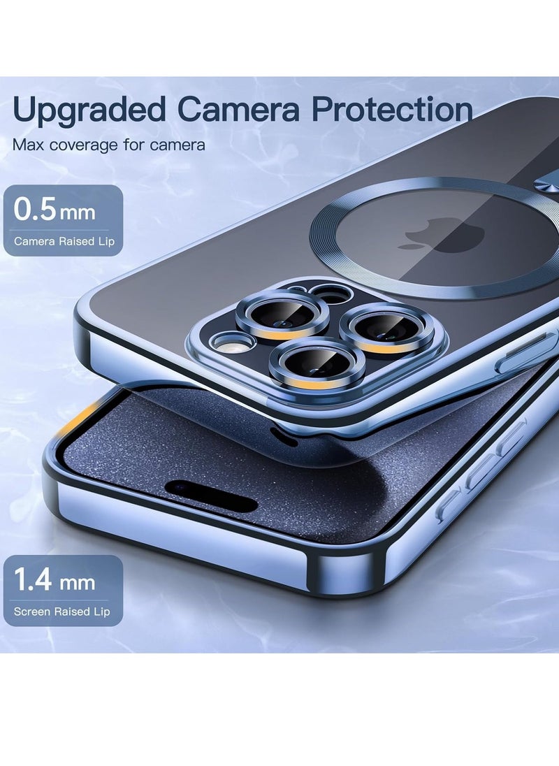 Raxoom Electroplated Case for iPhone 15 Pro Max 6.7-Inch, Camera Lens Full Protection, Compatible with MagSafe Wireless Charging, Shockproof Soft TPU Phone Cover (Sierra Blue) - Image 3