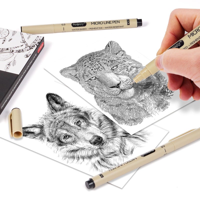 PANDAFLY Black Micro-Pen Fineliner Ink Pens, 9 Size Ultra Fine Point Pen, Waterproof Archival Ink, Multiliner Black Art Pens for Drawing, Sketching, Watercolor, Illustration, Bible, Anime, Manga - Image 3