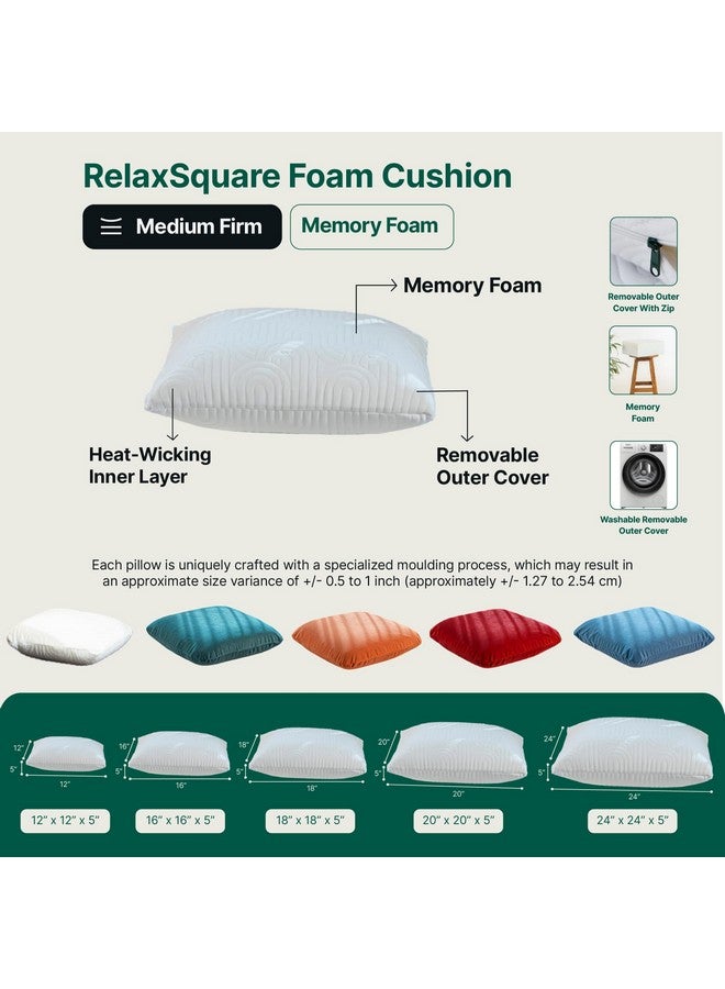 The White Willow The White Willow Memory Foam Square Cushion for Car, Sofa, Diwan, Bed, Chair & Couch-Premium Decorative Square Cushion for Sofa-Throw Pillow-Square Cushions for Back Support-Soft-Small-12x12 Inch - Image 5