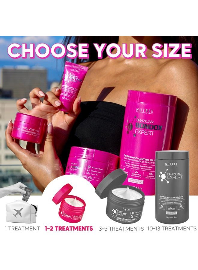 Nutree Professional HAIR TREATMENT MASK FOR DAMAGED BRAZILIAN BONDOX 2.82 oz Thermal Activated Mask for Dry Frizzy Hair | Formaldehyde Free Cruelty Free | Results for up to 1-3 months | Almond Oil - Image 4