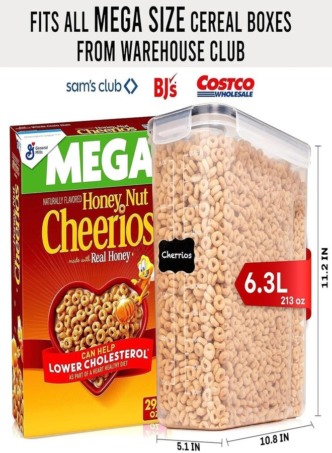 Shazo 2PC 6.3L /213OZ EXTRA Large Airtight Food Storage Cereal Containers for Bulk Food Storage BPA-Free Plastic Container, Pantry Organization and Canister for Rice, Pasta, Sugar & Flour - Image 2